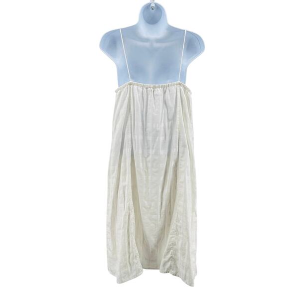 J.Crew Midi Dress WMNS 6 White A-Line Pintuck Spaghetti Strap Lined Lightweight - Picture 4 of 6